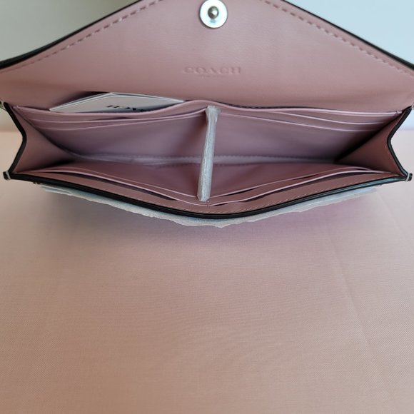 COACH Wyn Envelope Ombre Soft Smooth Leather Wallet- Pale Pistachio Multi ⭐ - Picture 14 of 16